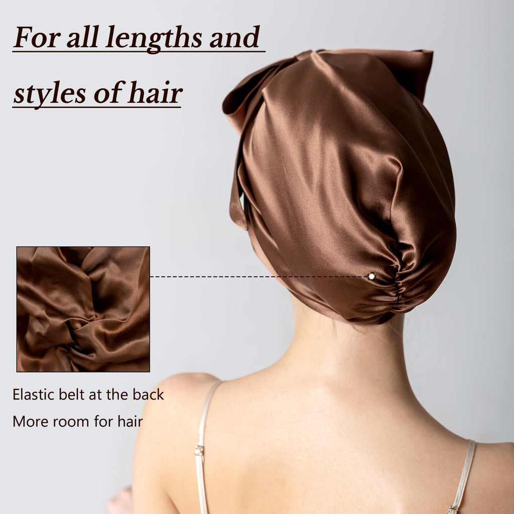 DAISYSILK 100% Mulberry Silk Bonnet for Sleeping – 22 Momme Grade-6A Hair Wrap