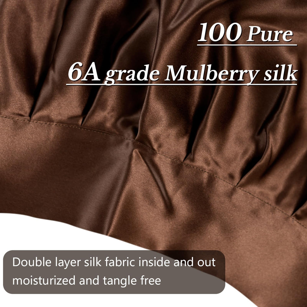 DAISYSILK 100% Mulberry Silk Bonnet for Sleeping – 22 Momme Grade-6A Hair Wrap