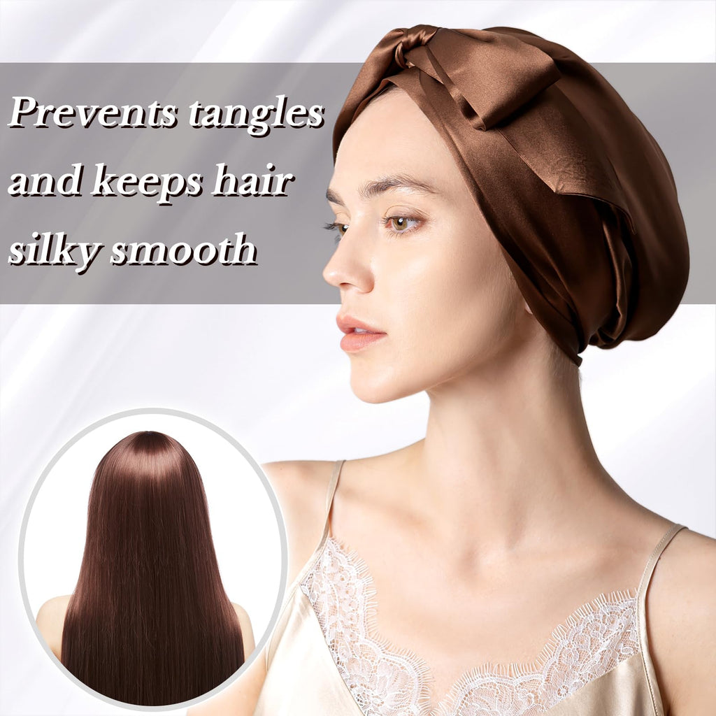 DAISYSILK 100% Mulberry Silk Bonnet for Sleeping – 22 Momme Grade-6A Hair Wrap