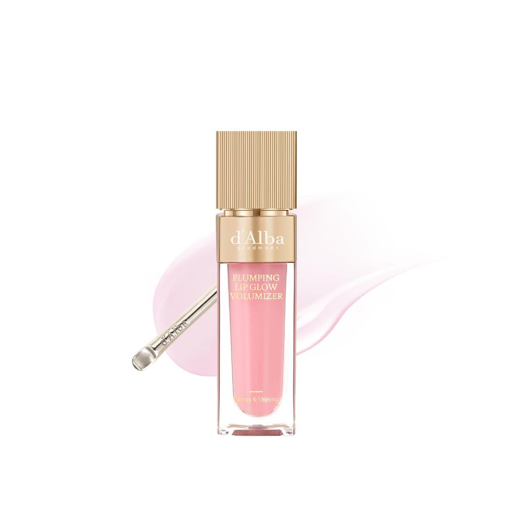 d'alba Piedmont Plumping Lip Glow Mood Volumizer – Hydrating Lip Plumper with Vegan Ceramide & Vitamin C & E, Feeble Pink (0.17 oz)