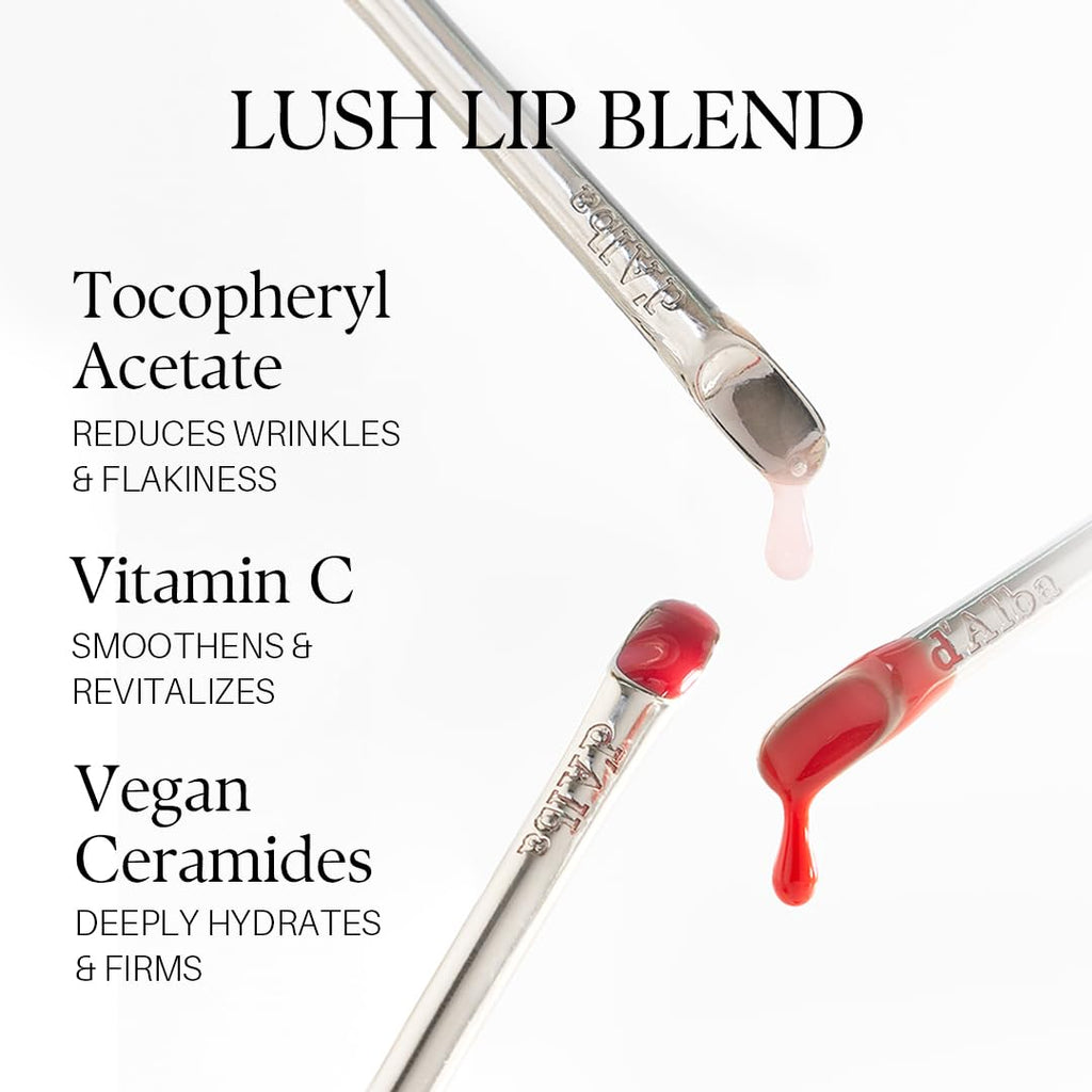 d'alba Piedmont Plumping Lip Glow Mood Volumizer – Hydrating Lip Plumper with Vegan Ceramide & Vitamin C & E, Feeble Pink (0.17 oz)