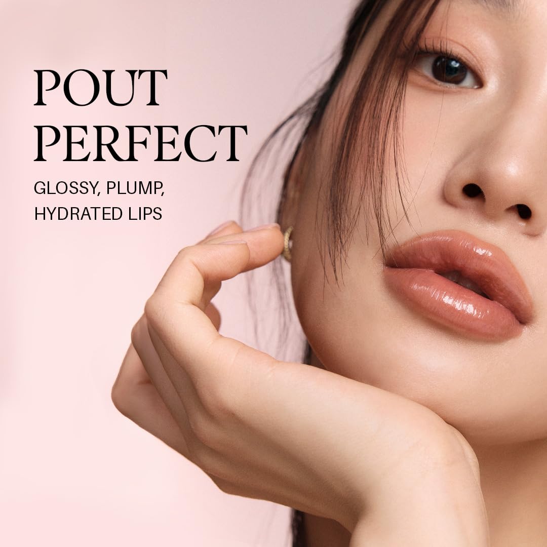 d'alba Piedmont Plumping Lip Glow Mood Volumizer – Hydrating Lip Plumper with Vegan Ceramide & Vitamin C & E, Feeble Pink (0.17 oz)
