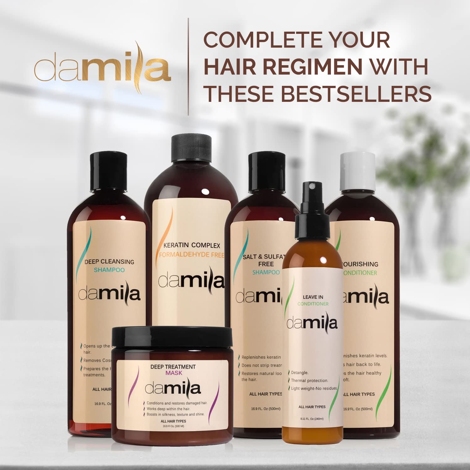 Damila Deep Cleansing Shampoo – Clarifying Shampoo for All Hair Types | Degreases, Removes Residue & Product Build-Up | Preps Hair for Keratin Treatment – 33.9 oz