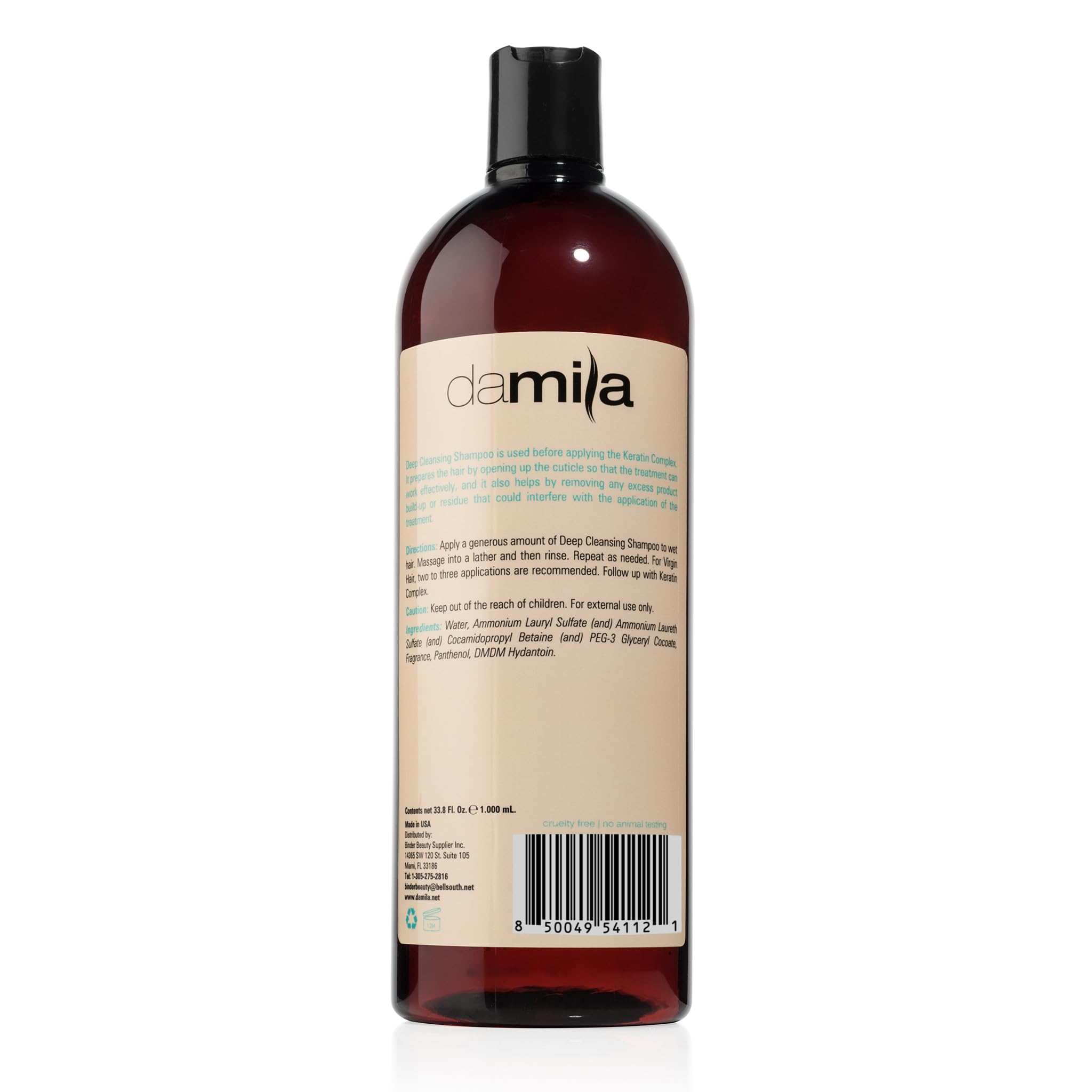 Damila Deep Cleansing Shampoo – Clarifying Shampoo for All Hair Types | Degreases, Removes Residue & Product Build-Up | Preps Hair for Keratin Treatment – 33.9 oz