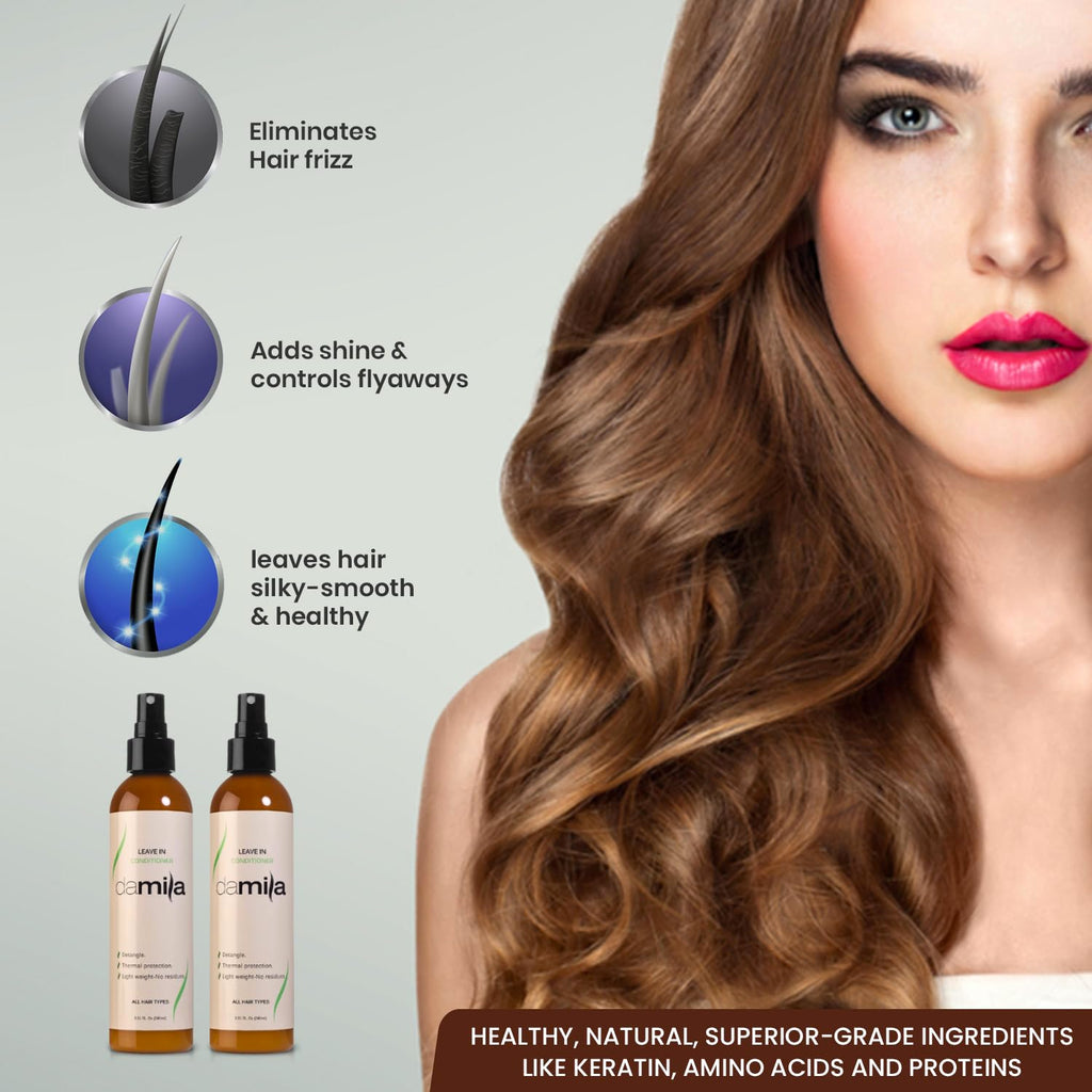 Damila Keratin Leave-In Spray – Detangles, Heat Protects, Extends Keratin