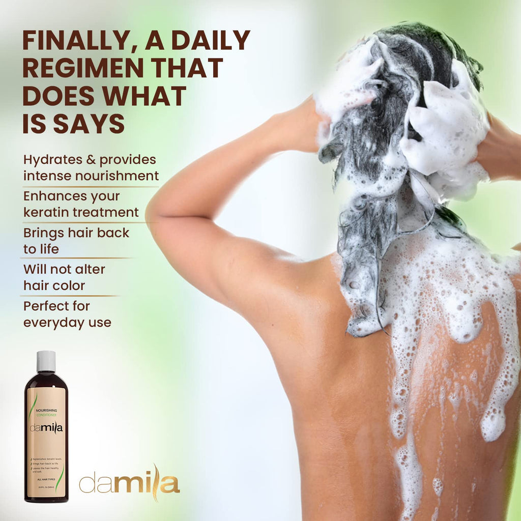 Damila Nourishing Conditioner with Keratin & Aloe Vera – For Damaged, Frizzy, Curly & Dry Hair (16.9 oz)