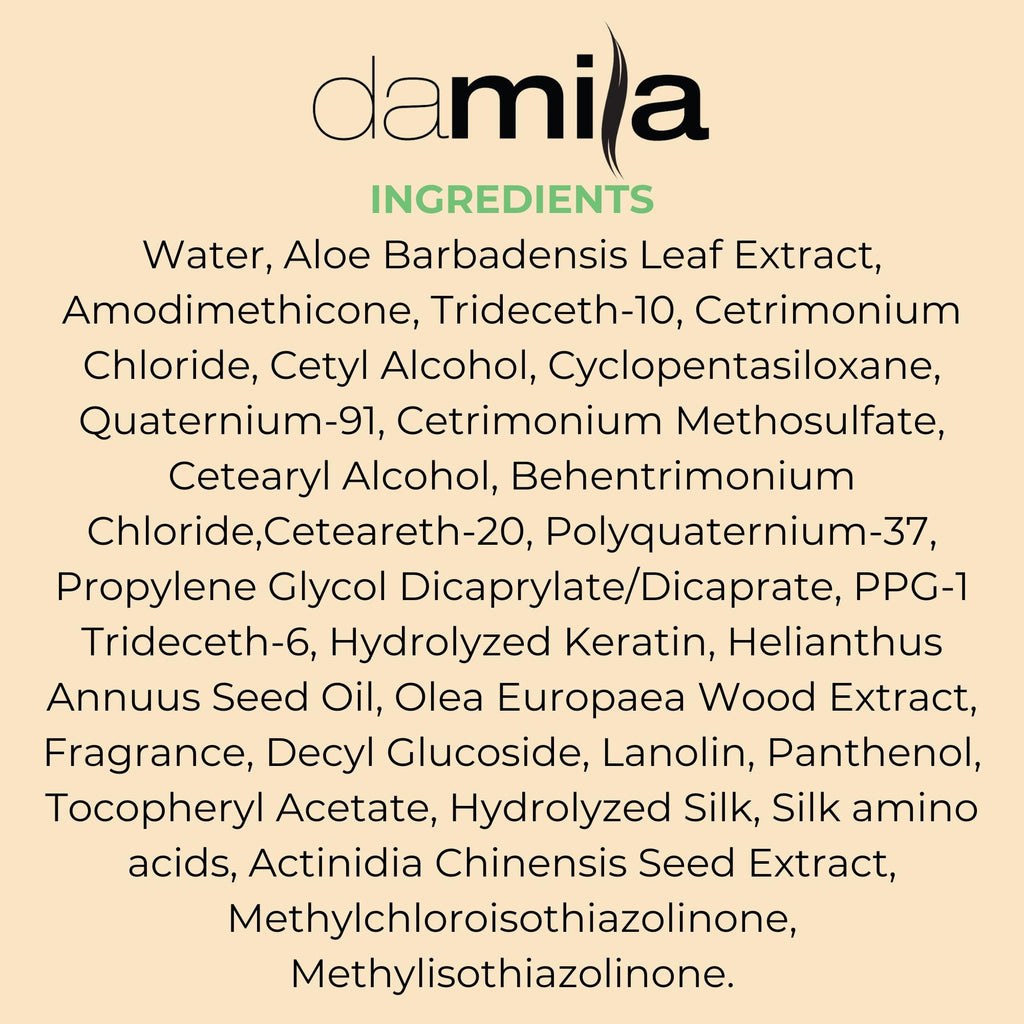 Damila Nourishing Conditioner with Keratin & Aloe Vera – For Damaged, Frizzy, Curly & Dry Hair (16.9 oz)