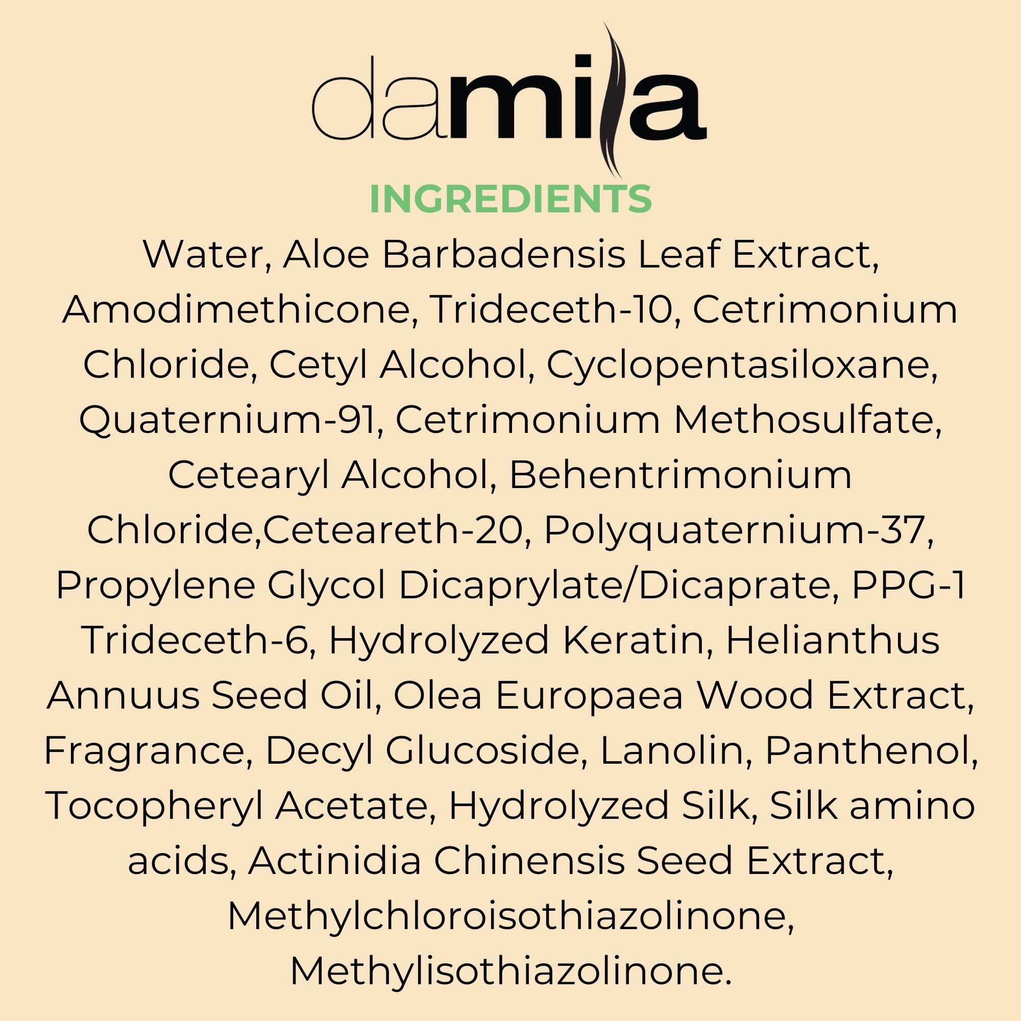Damila Nourishing Conditioner with Keratin & Aloe Vera – For Damaged, Frizzy, Curly & Dry Hair (16.9 oz)