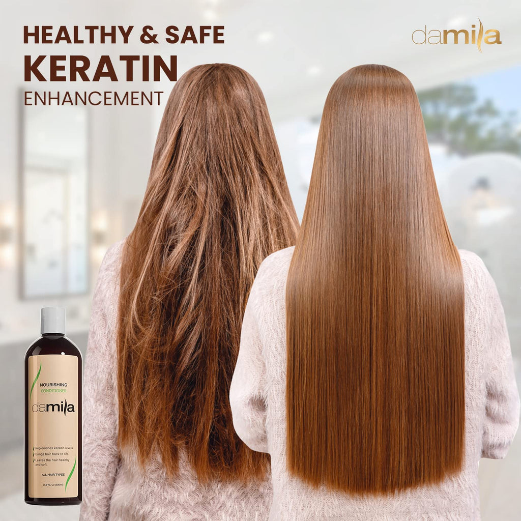 Damila Nourishing Conditioner with Keratin & Aloe Vera – For Damaged, Frizzy, Curly & Dry Hair (16.9 oz)