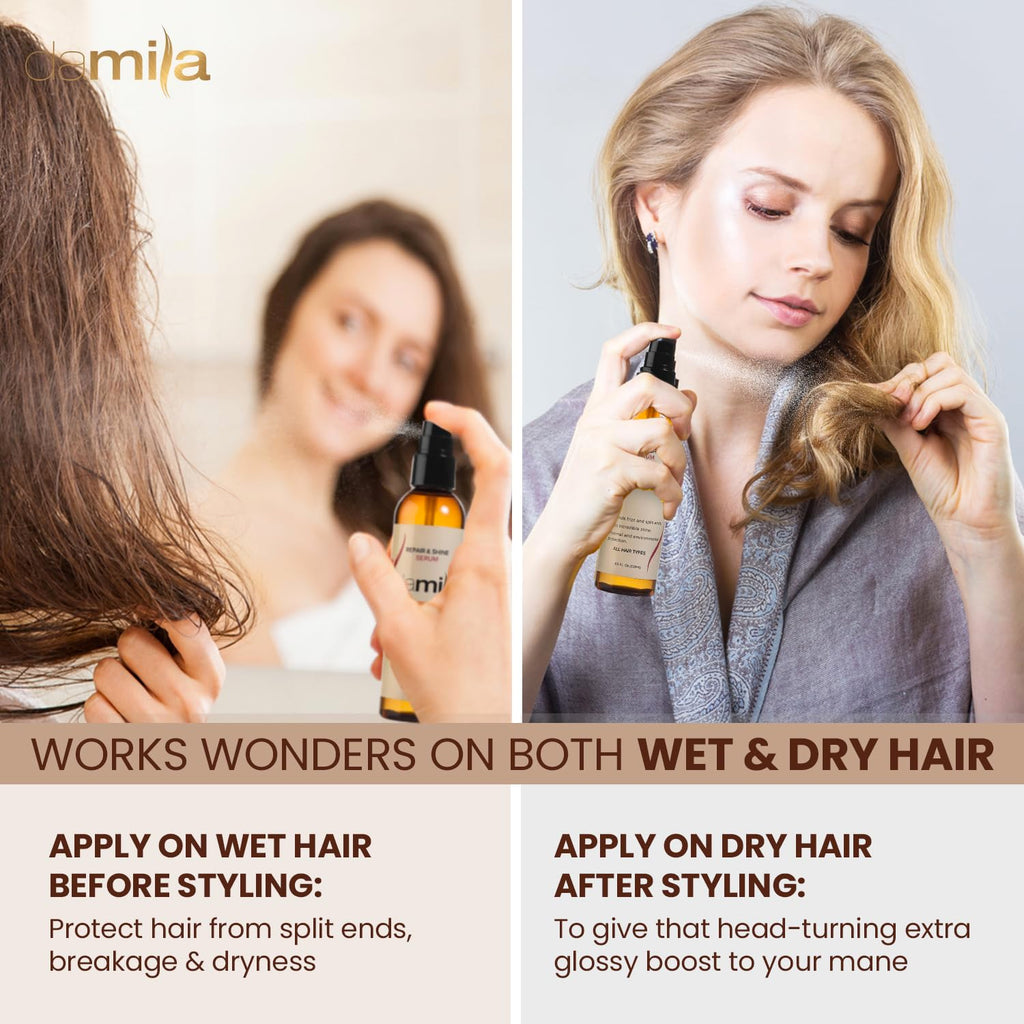 damila Repair & Shine Serum – Split End Repair & Frizz Control (4.1 Fl Oz)