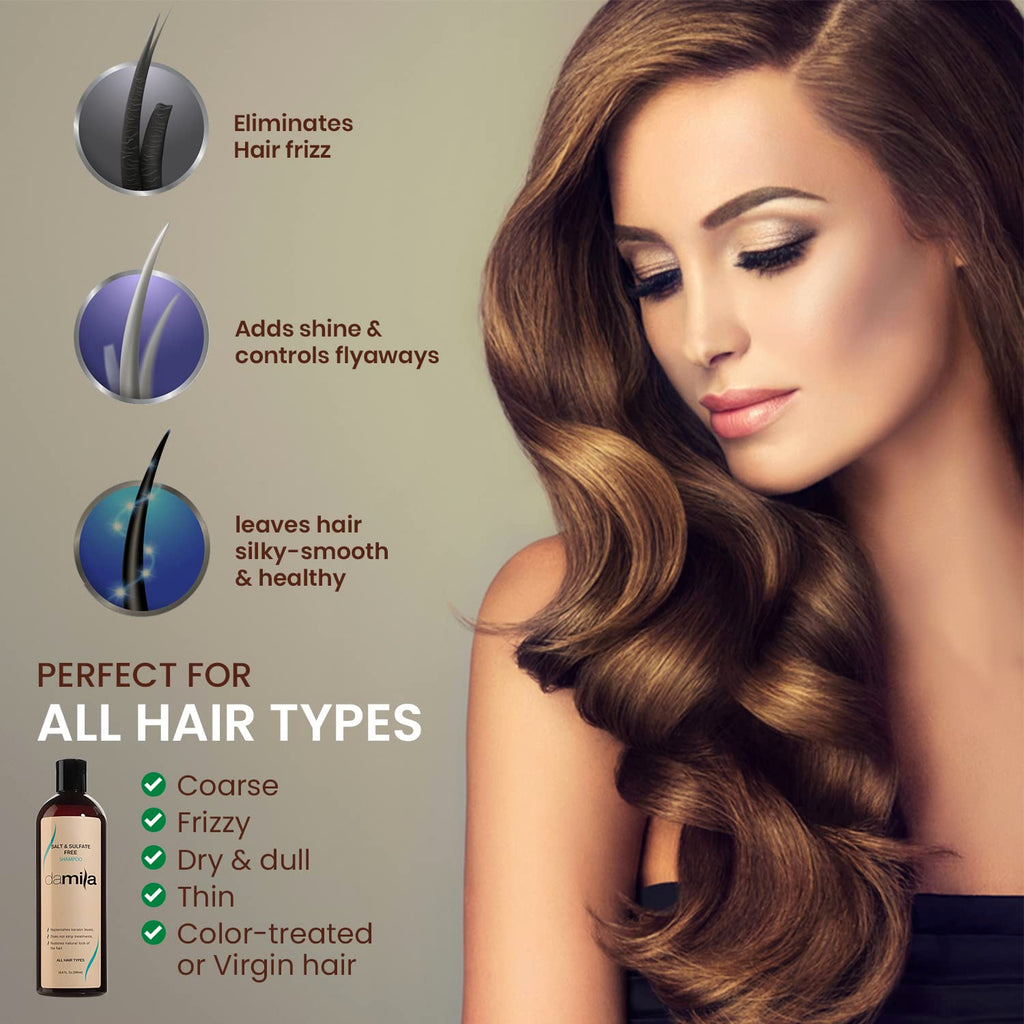 damila Salt & Sulfate Free Shampoo for Keratin & Color-Treated Hair – 33.8 fl oz