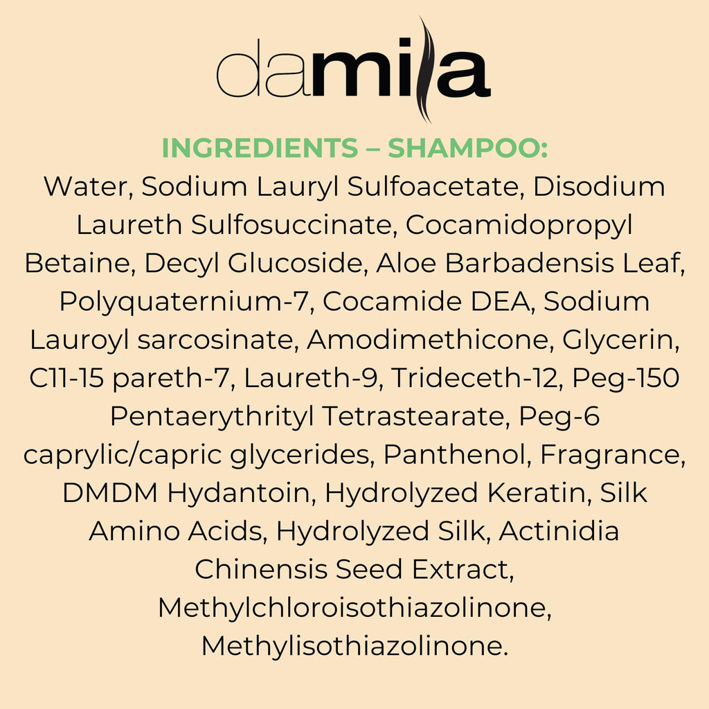 Damila Salt & Sulfate Free Shampoo & Conditioner for Keratin & Color-Treated Hair – Professional Keratin Value Pack (16.9 oz)