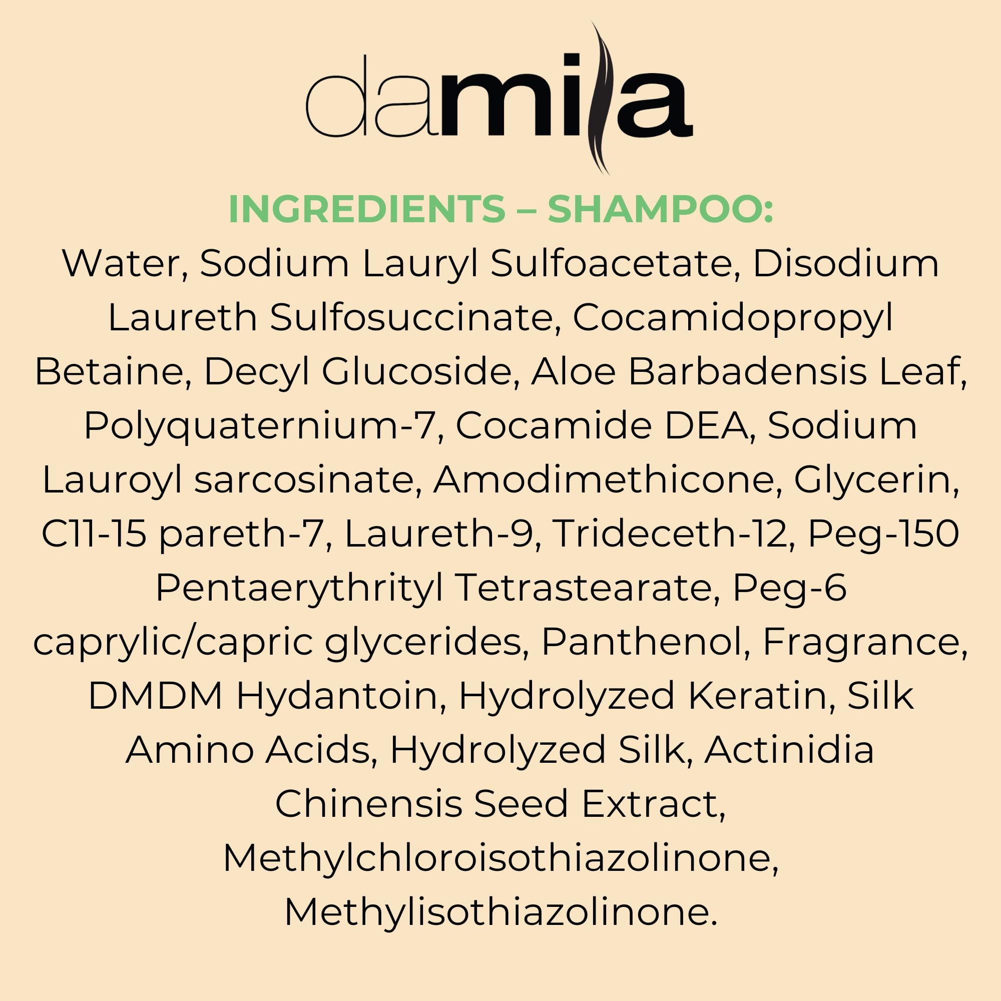 Damila Salt & Sulfate Free Shampoo & Conditioner for Keratin & Color-Treated Hair – Professional Keratin Value Pack (16.9 oz)