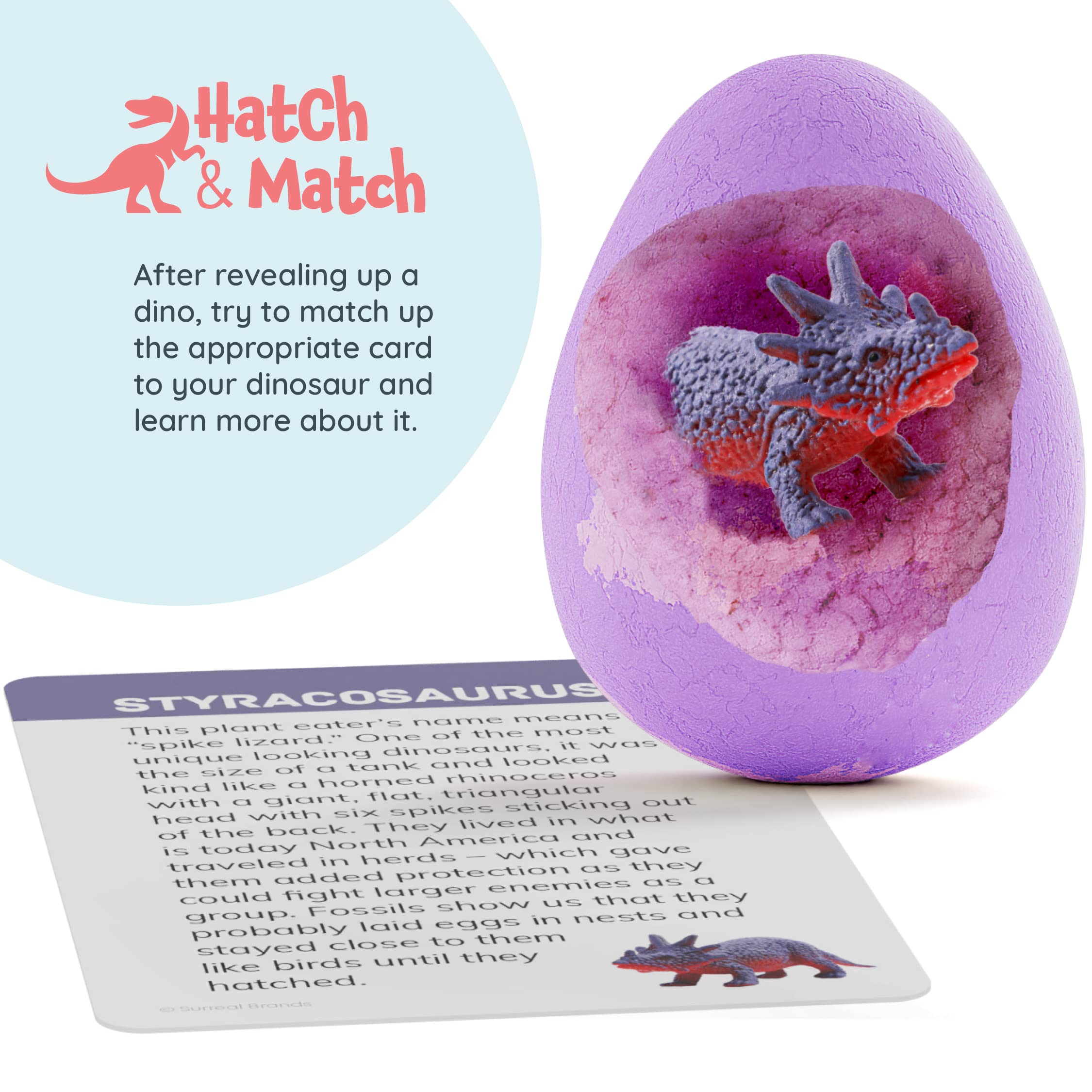 Dan&Darci Dino Egg Bath Bombs for Kids (Ages 6–8) – Surprise Inside Dinosaur Toys