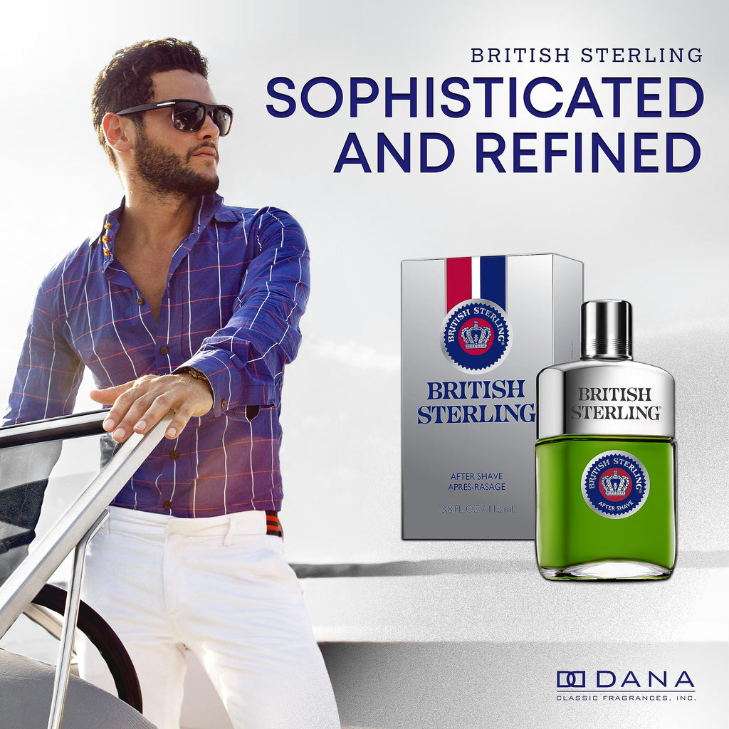 Dana British Sterling Aftershave for Men - 3.8 oz | Classic Scent