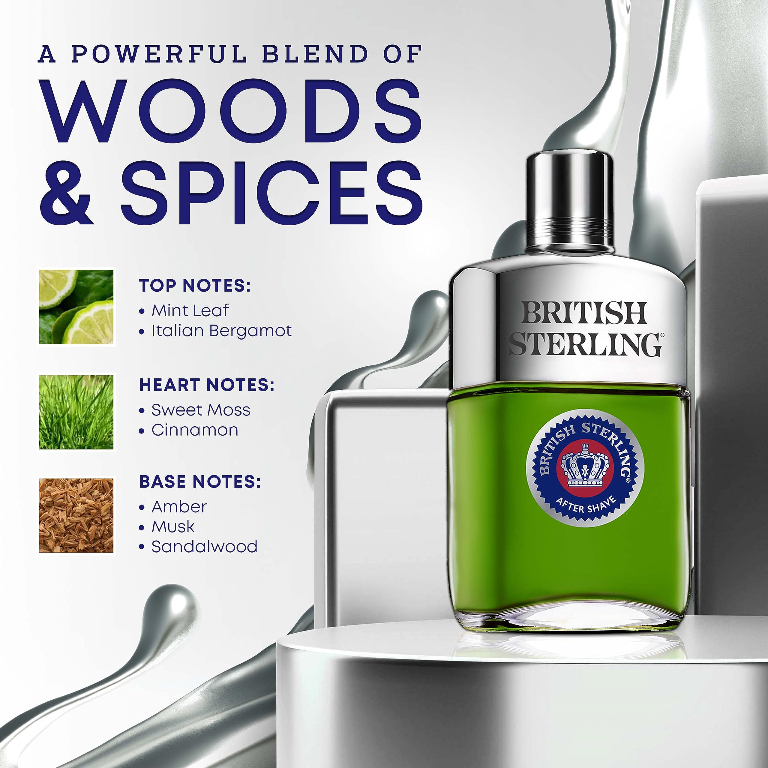 Dana British Sterling Aftershave for Men - 3.8 oz | Classic Scent