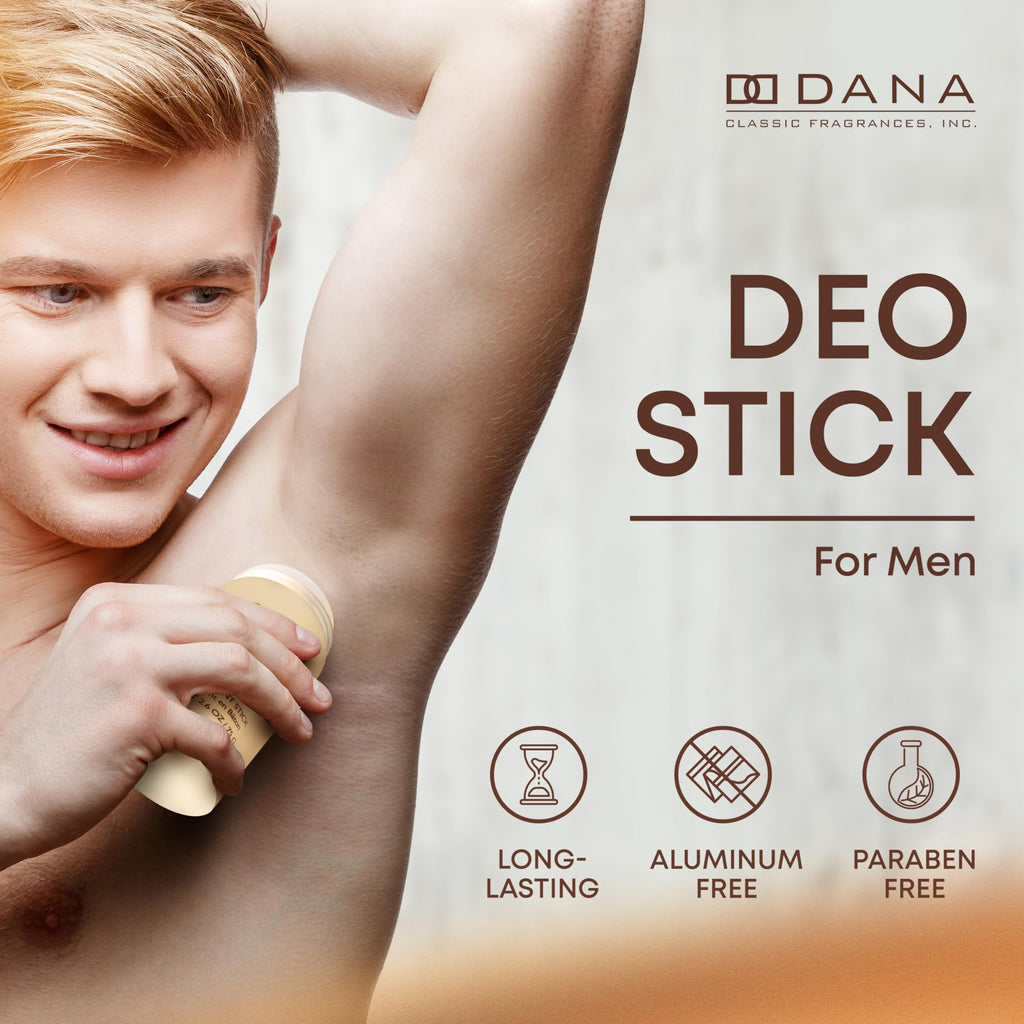 Dana English Leather Deodorant for Men — Classic Citrus, Aromatic & Woody Scent (2.6 oz)