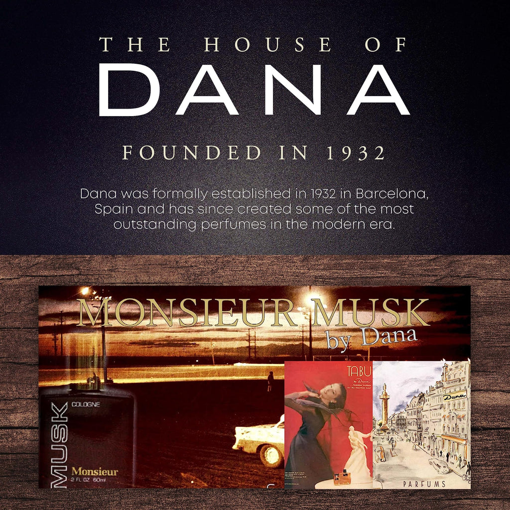 Dana Monsieur Musk EDT Spray for Men – 4 oz | Fresh Green Musk with Woody Spices