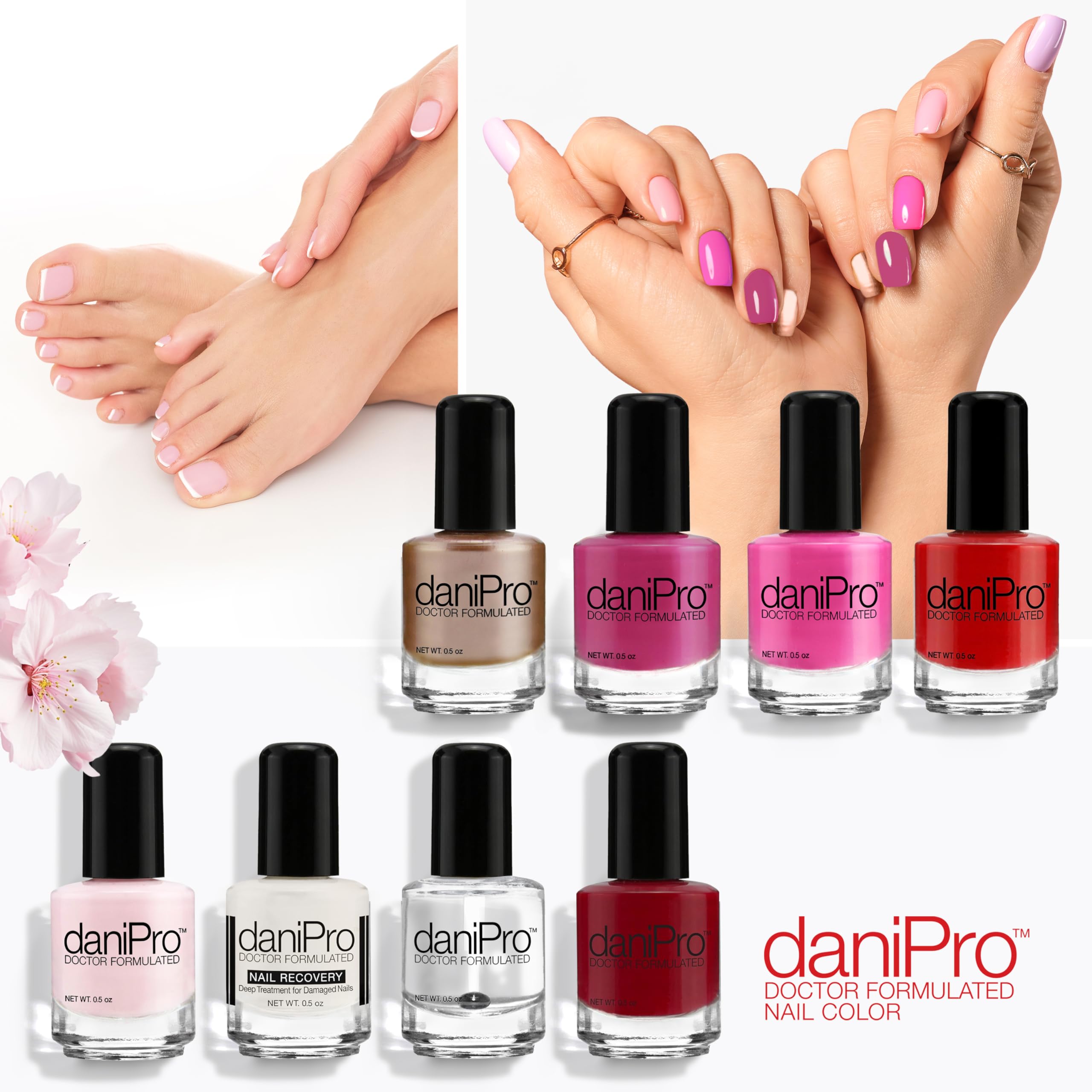 daniPro Love is All Pink Nail Polish – 0.5 oz with Biotin & Vitamins A & E | Vegan, 10-Free, USA Made