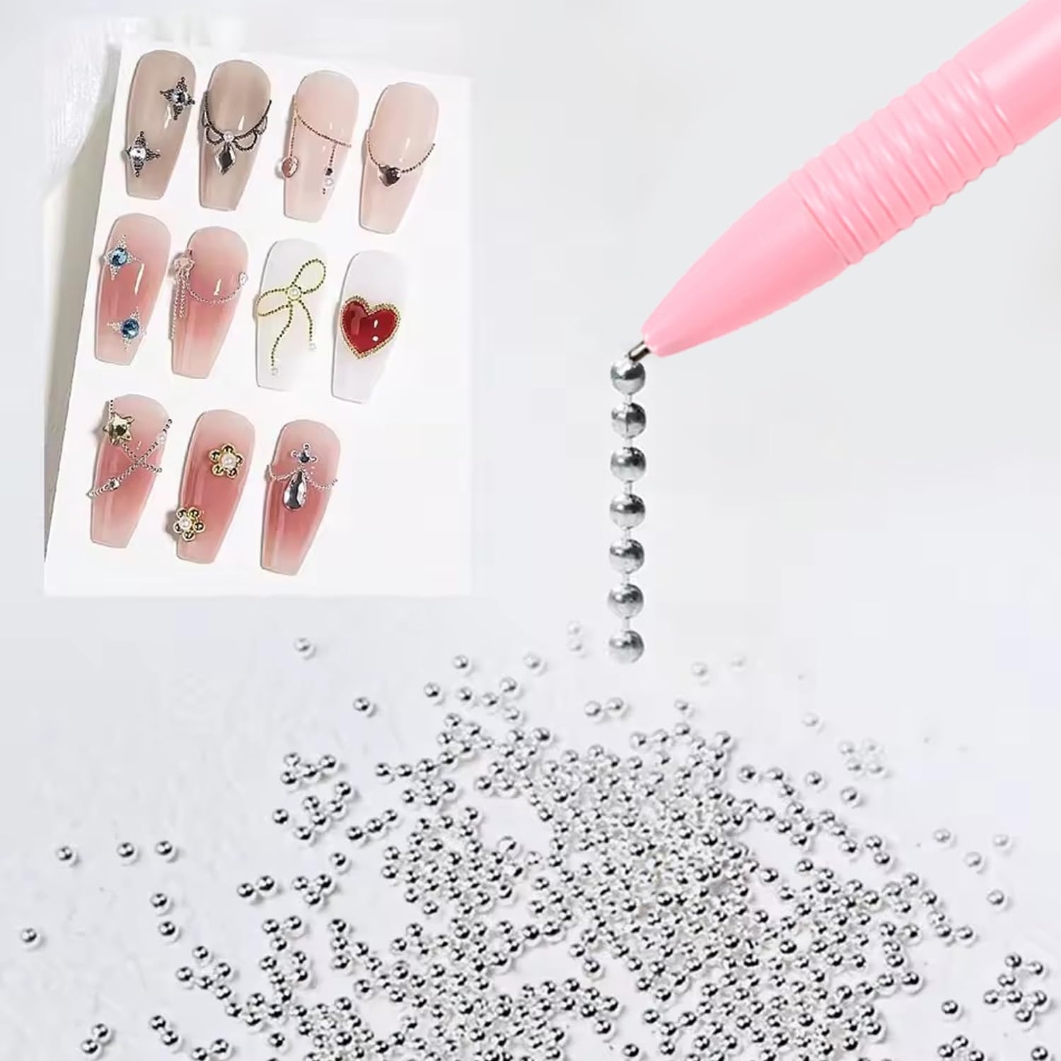 DANNEASY 15pcs Cat Eye Nail Magnet Set – Pink Wand for Gel Polish Nails