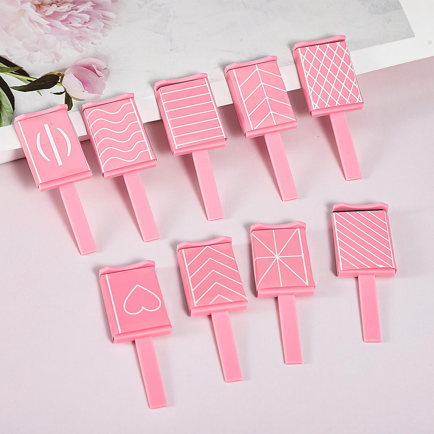 DANNEASY 15pcs Cat Eye Nail Magnet Set – Pink Wand for Gel Polish Nails