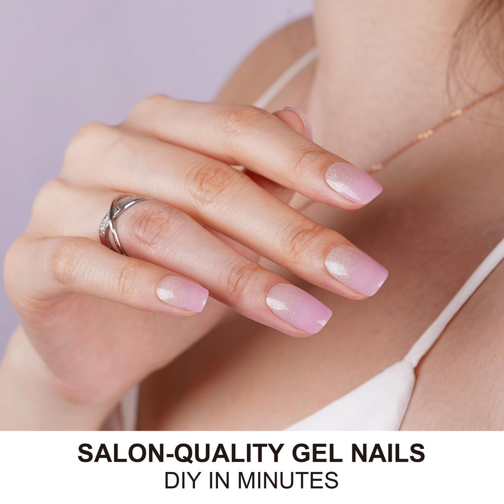 DANNI & TONI Semi-Cured Gel Nail Strips – Lavender Gradient (Lilac Sheen), 28 Wraps