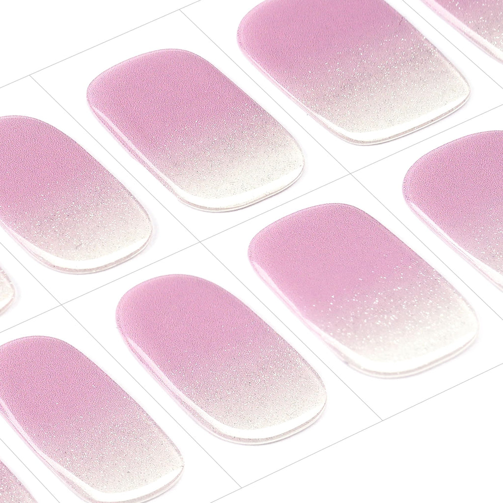 DANNI & TONI Semi-Cured Gel Nail Strips – Lavender Gradient (Lilac Sheen), 28 Wraps