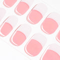 DANNI & TONI Semi Cured Gel Nail Wraps – White French Tips, Pink Nail Wraps (28 Stickers)