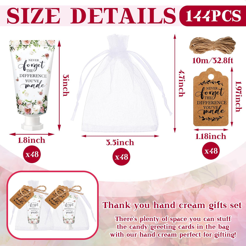 Dansib 48-Count Hand Cream Gift Set – Employee Appreciation Gifts, Elegant Pink Rose Design