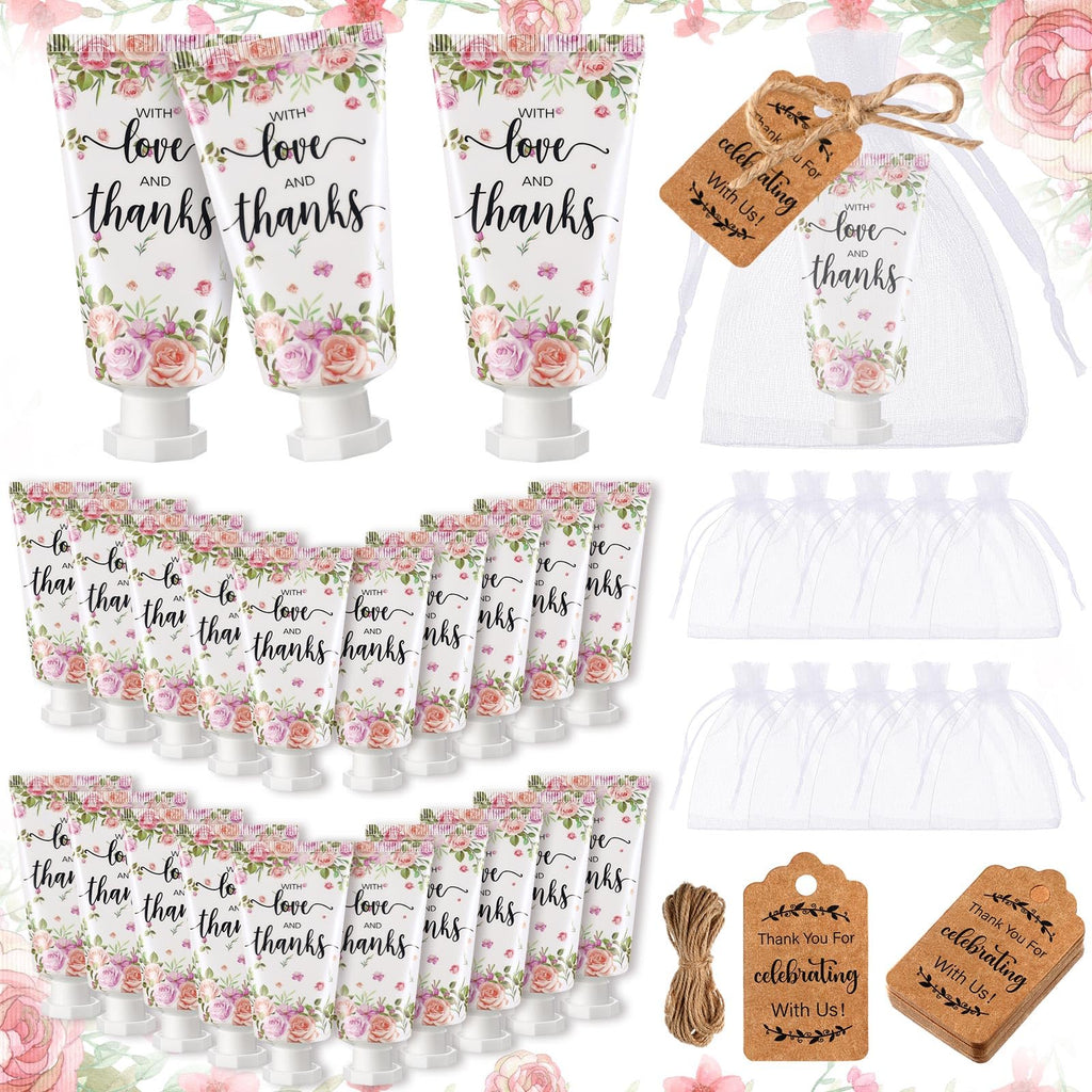 Dansib 48-Set Baby Shower Hand Cream Gift Favors – Rose Scented Mini Lotion for Guests