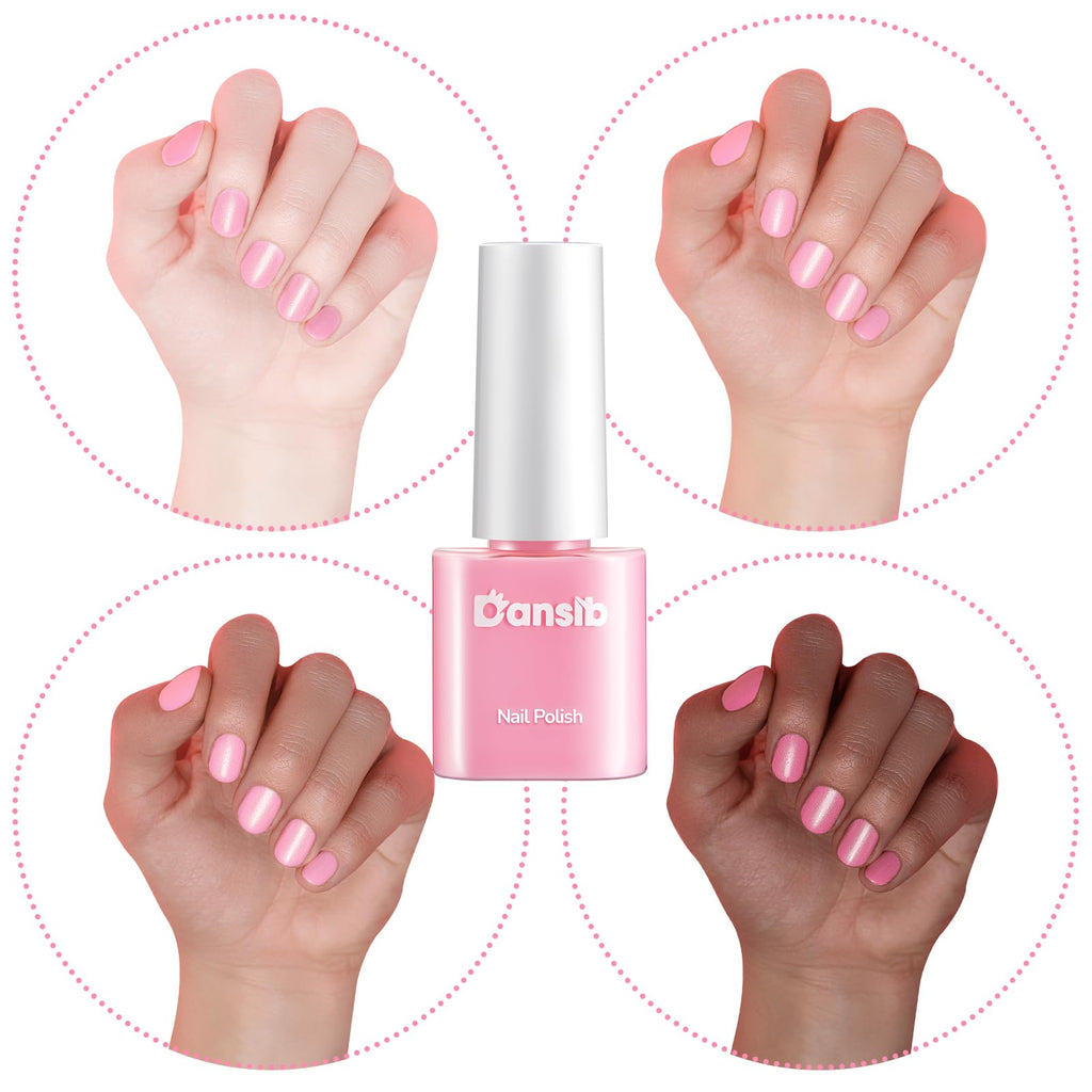Dansib 12‑Piece Pink Nail Polish Set – Baby Shower Favors with Gift Bags & Ribbon