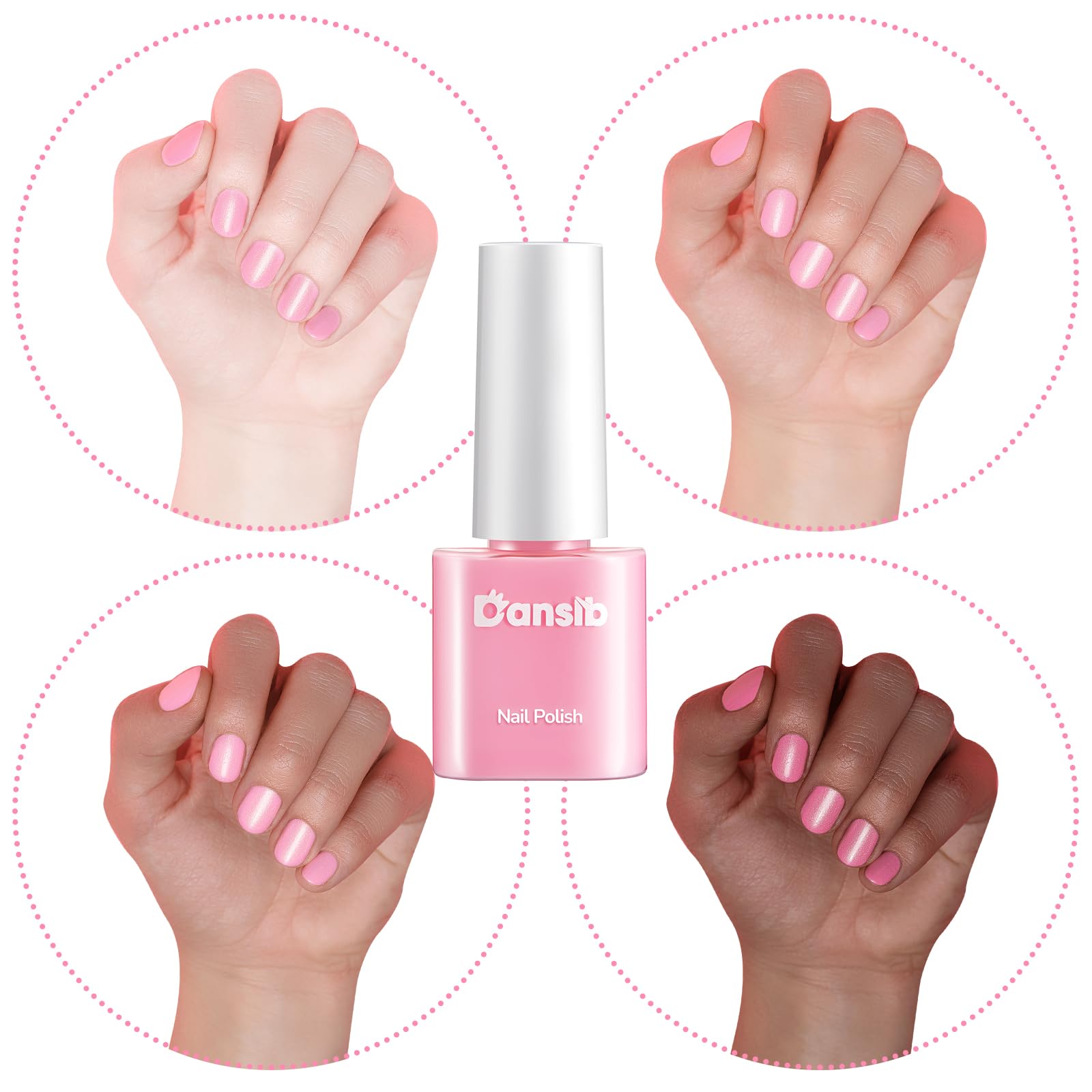 Dansib 12‑Piece Pink Nail Polish Set – Baby Shower Favors with Gift Bags & Ribbon