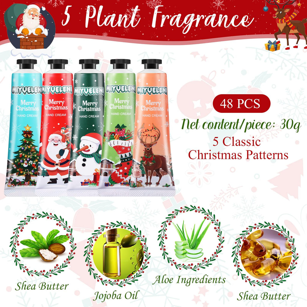 Dansib 48-Pcs Christmas Hand Cream Gift Set – Moisturizing, Non-Greasy Hand Lotions for Dry Hands | Stocking Stuffers
