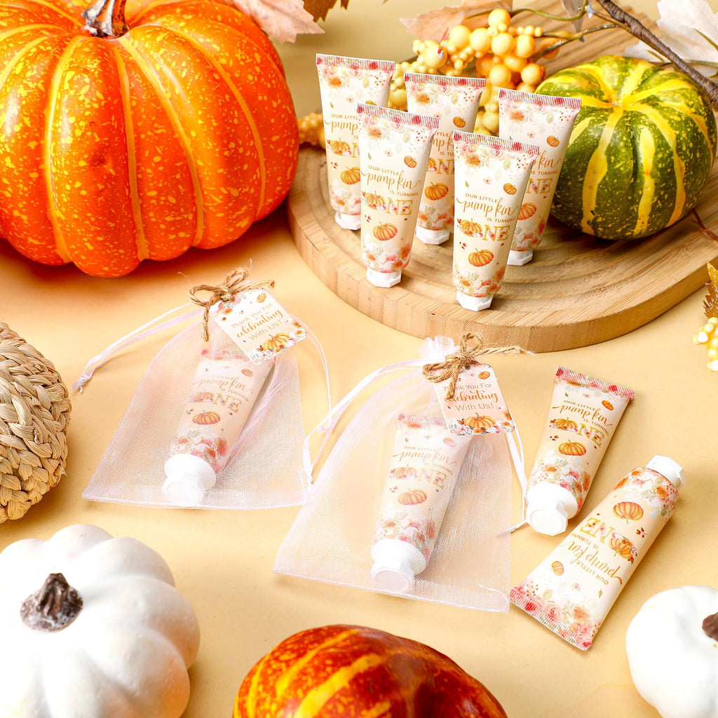 Dansib 48-Set Thanksgiving Fall Hand Cream Bulk – Party Favors, Travel Size, Yellow Pumpkin