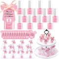 Dansib 12‑Piece Pink Nail Polish Set – Baby Shower Favors with Gift Bags & Ribbon