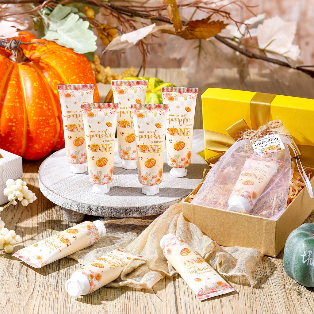 Dansib 48-Set Thanksgiving Fall Hand Cream Bulk – Party Favors, Travel Size, Yellow Pumpkin