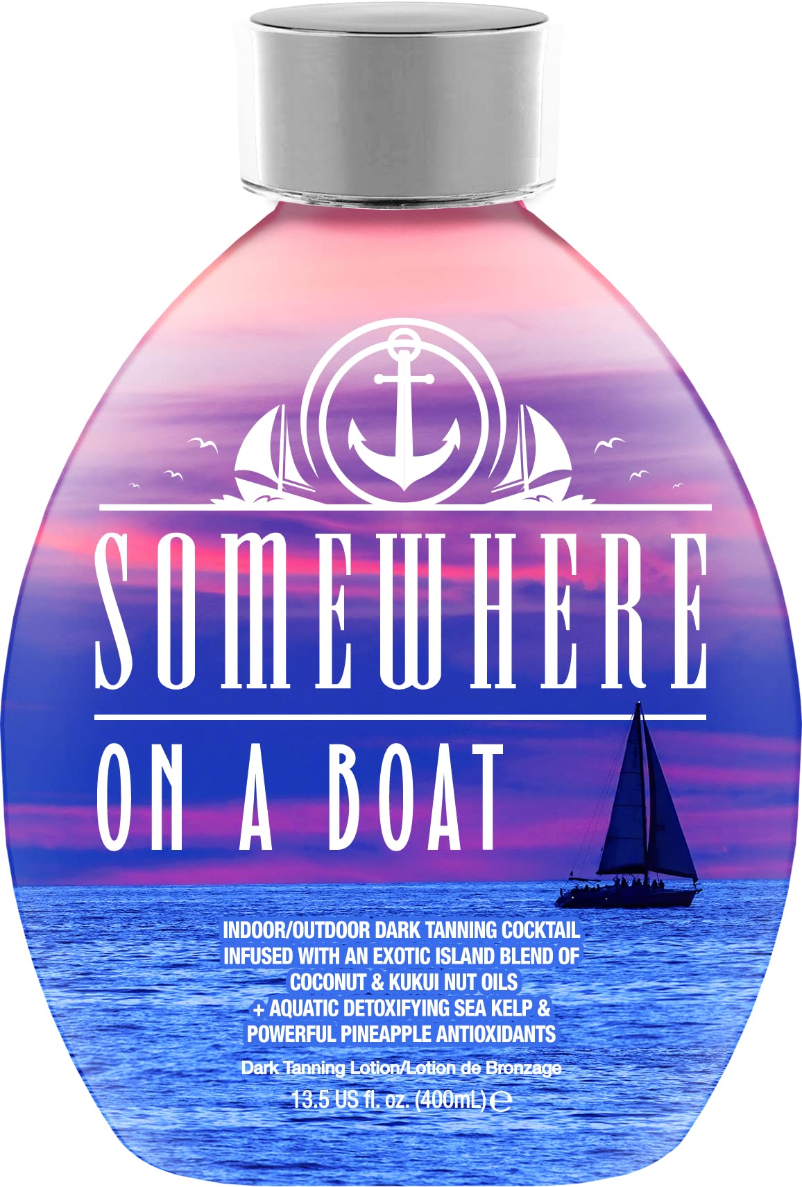 DARK TANS EXCLUSIVE Somewhere On A Boat Tanning Lotion – No Bronzer, Coconut Oil, Pineapple, 13.5oz