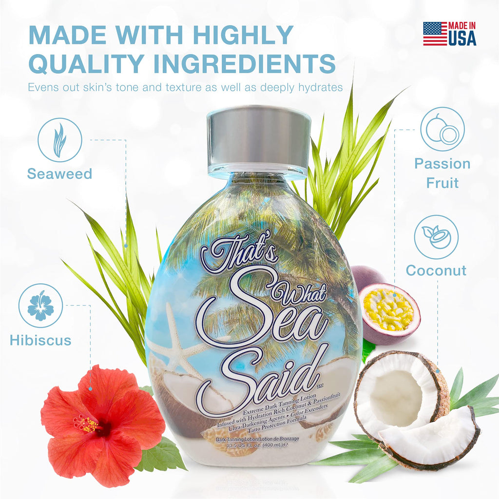 Thats What Sea Said Tanning Bed Lotion Accelerator by DARK TANS EXCLUSIVE | Indoor & Outdoor Tan Enhancer