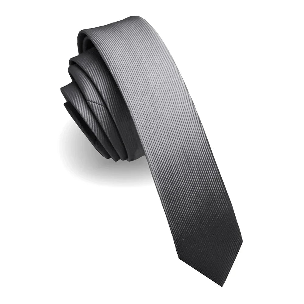 Dark Gray Skinny Silk Tie