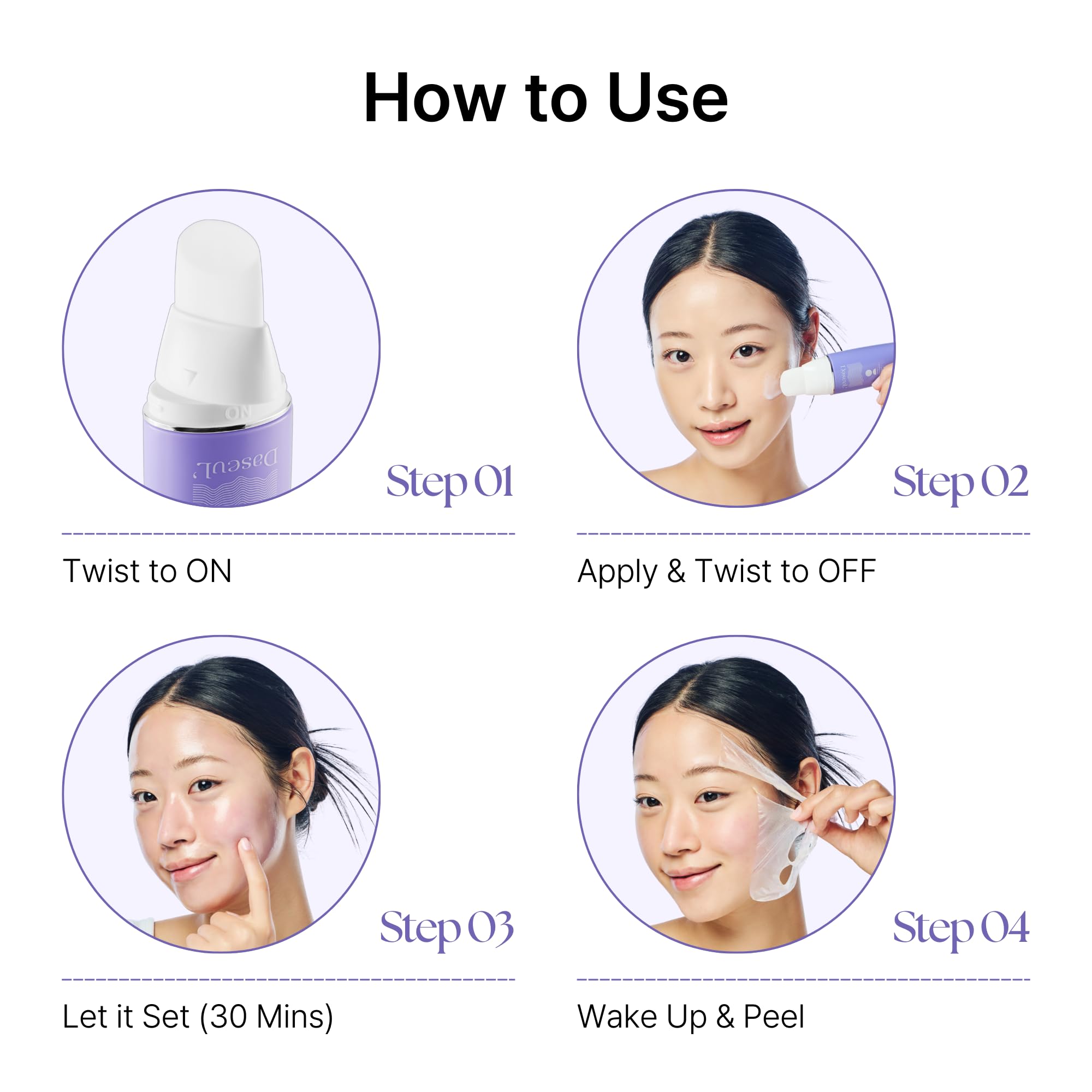 DaseuL’ C.H.E. Meltin Shell Overnight Mask – Built-In Brush, Ultra-Low Molecular Collagen & Hyaluronic Acid