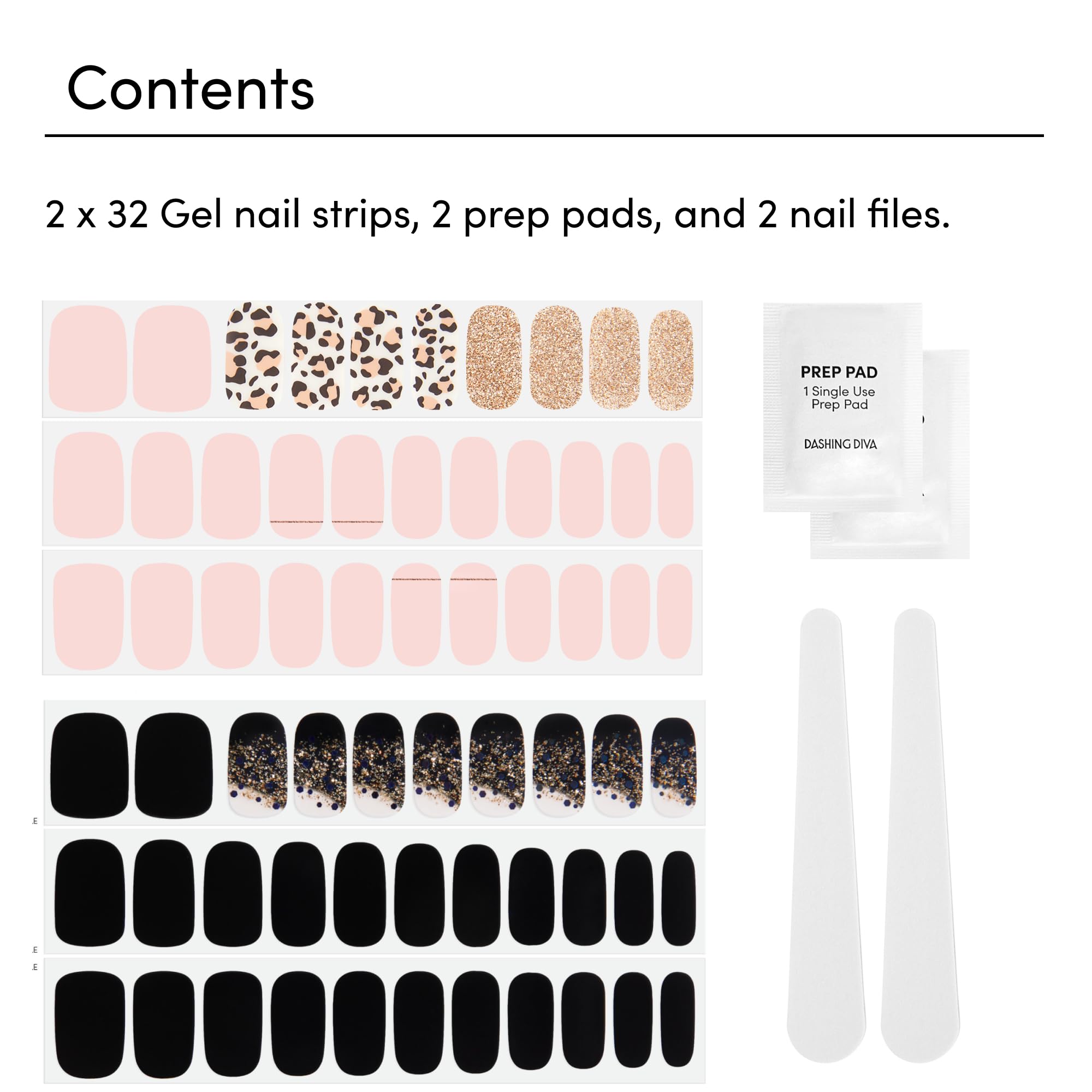 Dashing Diva Gloss Nail Strips Bundle – Black Cheetah Collection (Cheetahlicious & Hollywood Lane)