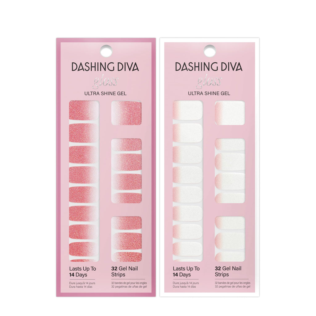 Dashing Diva Gloss Nail Strips Bundle - The Classic Ombre Collection: Smitten at Sundown & Mini Skirt