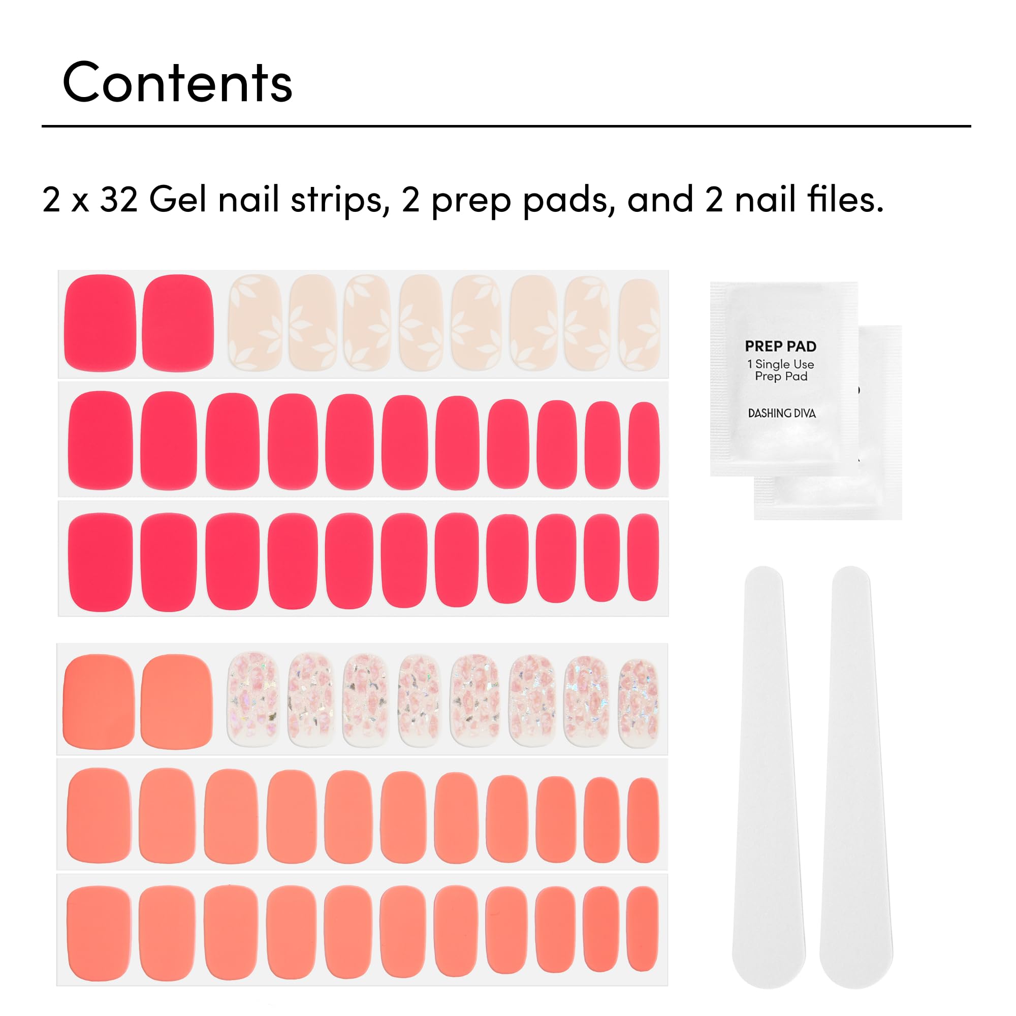 Dashing Diva Gloss Nail Strips Bundle – The Vivids Collection: Fruit Punch Petals & Papaya Breeze