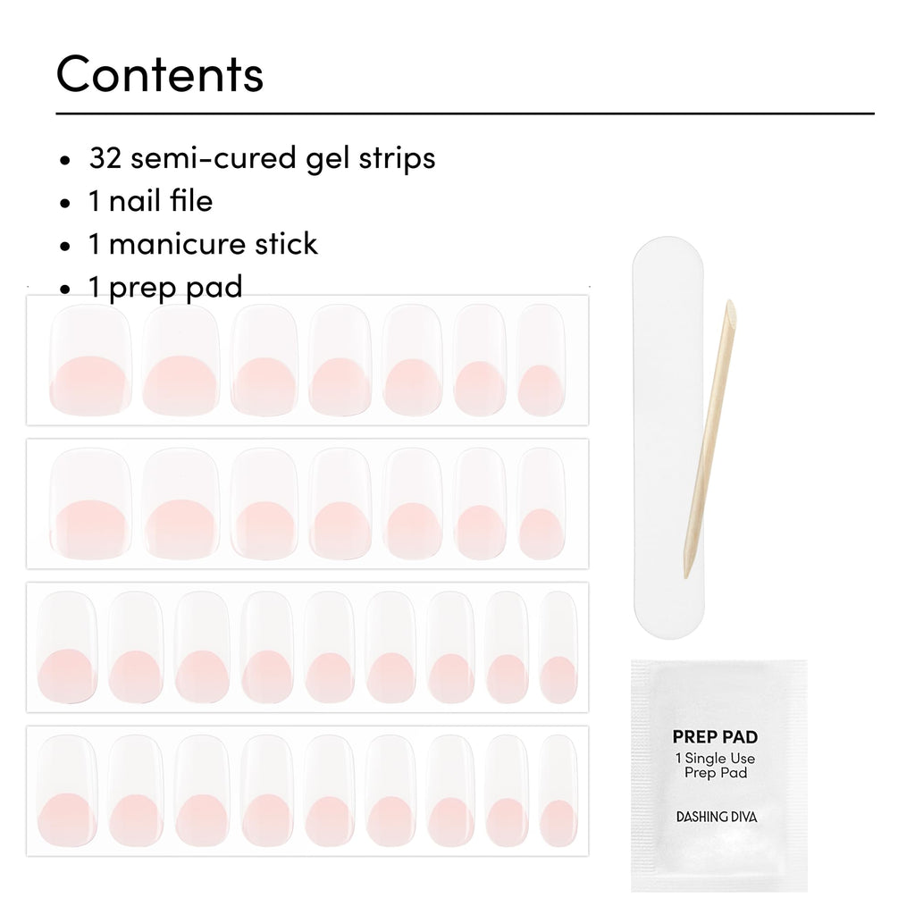 Dashing Diva Glaze Effects Nail Strips – Pearly Whites | Long-Lasting Gel Manicure