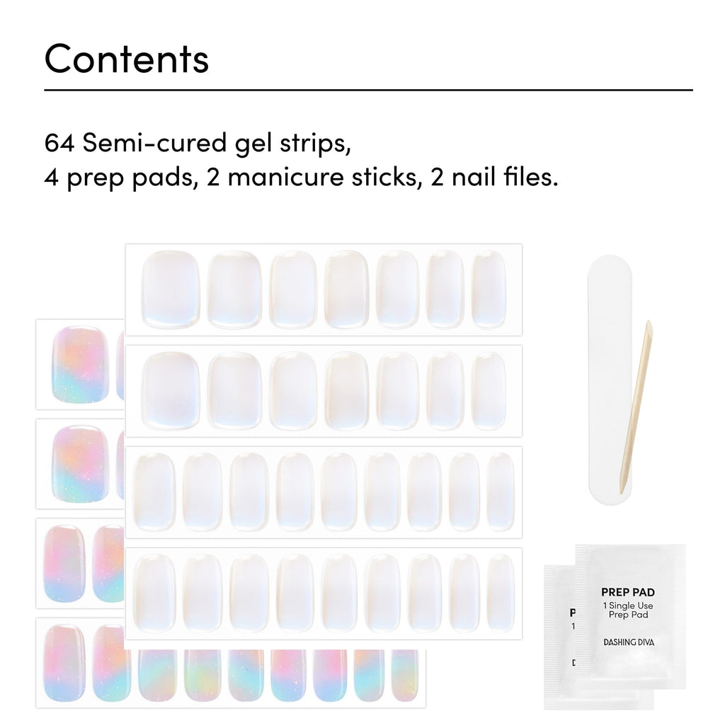 Dashing Diva Glaze Nail Strip Duo – Iridesci & Wishing Well | Long-Lasting Semi-Cured Gel Strips