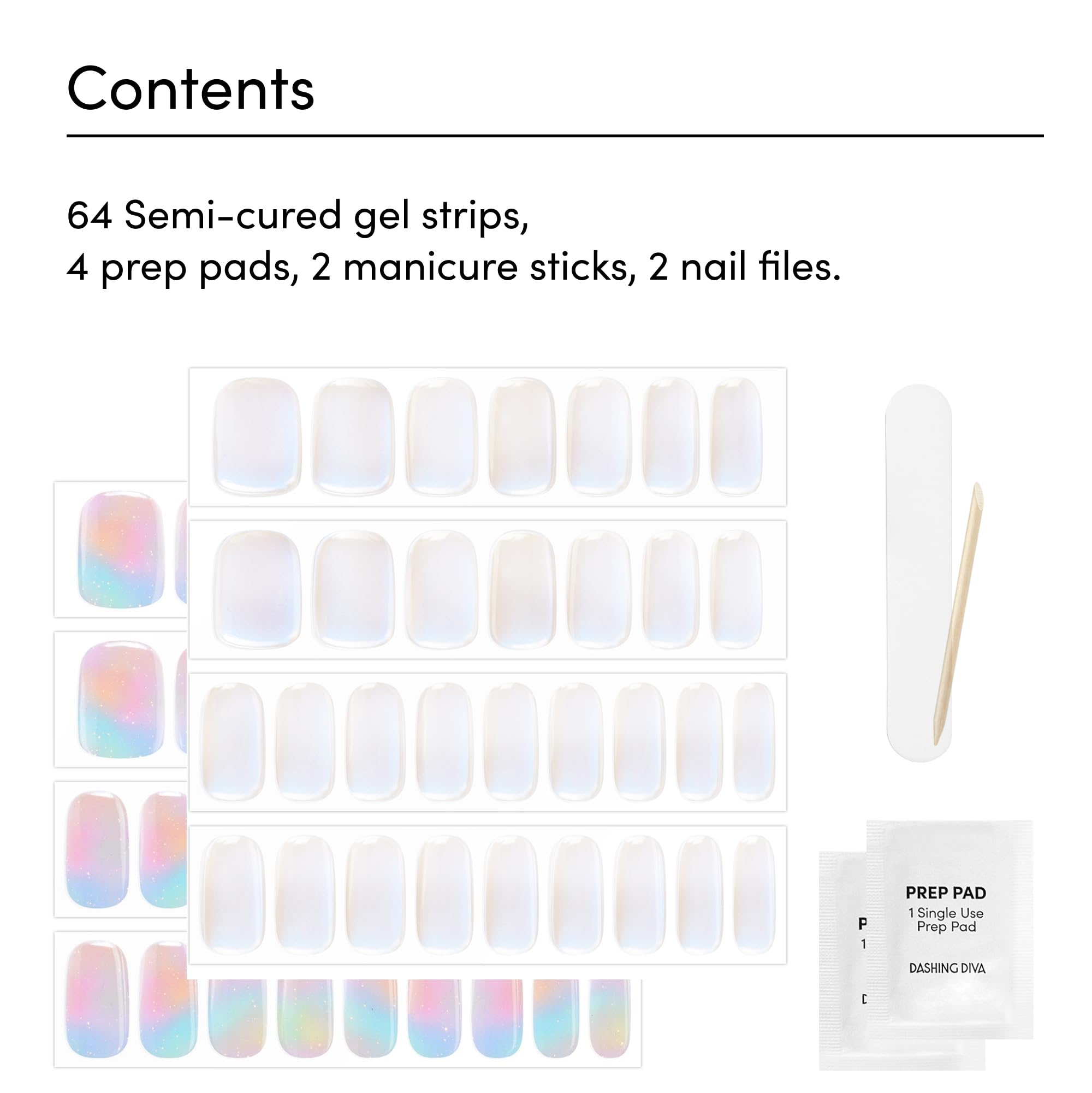 Dashing Diva Glaze Nail Strip Duo – Iridesci & Wishing Well | Long-Lasting Semi-Cured Gel Strips