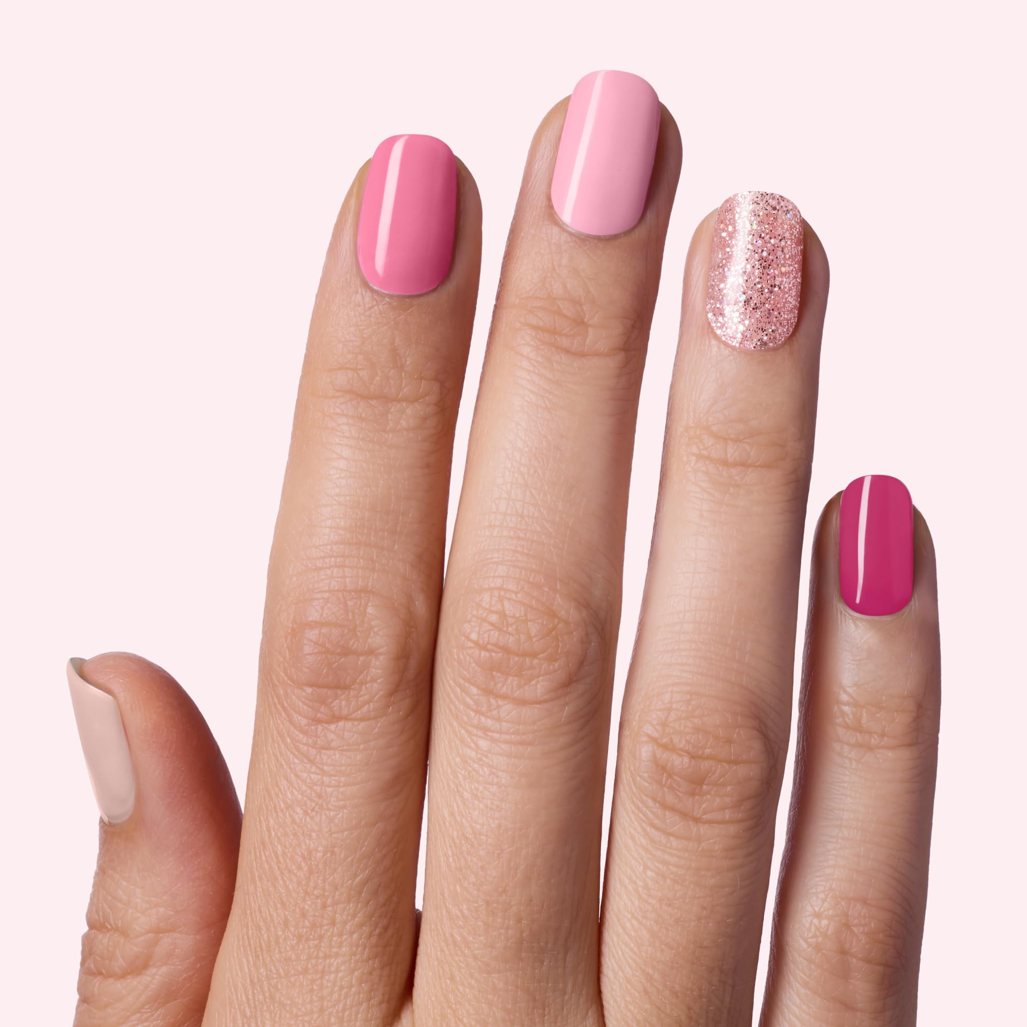 Dashing Diva Gloss Nail Strips 5-in-1 Kit - Best of Pinks | UV Free, Chip Resistant, Long-Lasting Gel Nail Strips