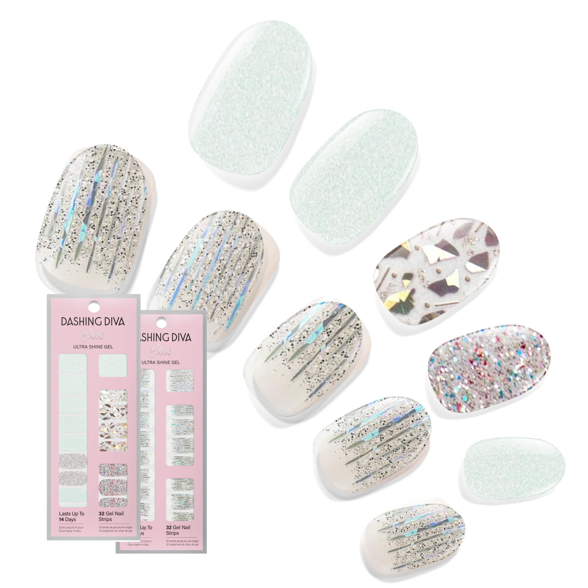Dashing Diva Gloss Nail Strips Bundle – The Glam Collection: Meteor Shower & Going Platinum