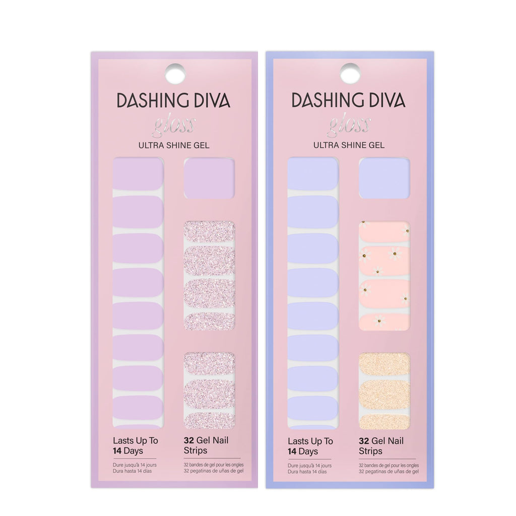 Dashing Diva Gloss Nail Strips Bundle – Pastel Collection: Fairytale Moment & Down Down Daisy