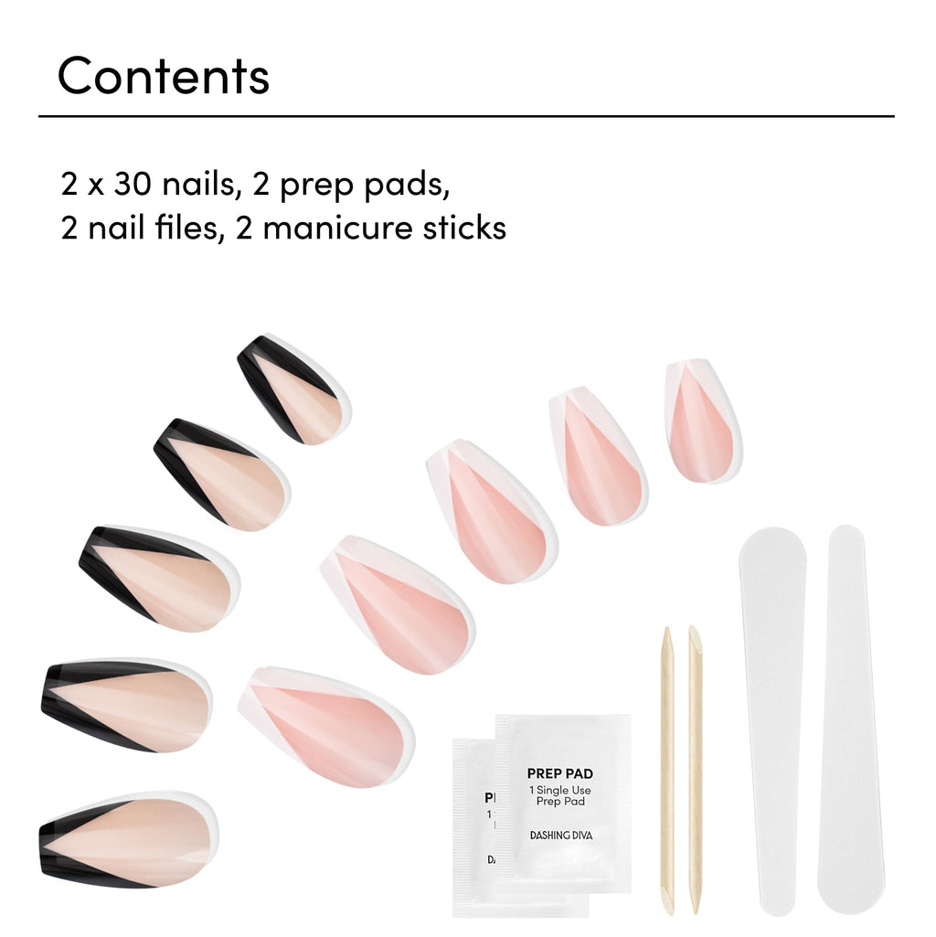 Dashing Diva Magic Press Nail Bundle – Night & Day Collection (Coffin Shape) | 2 Sets